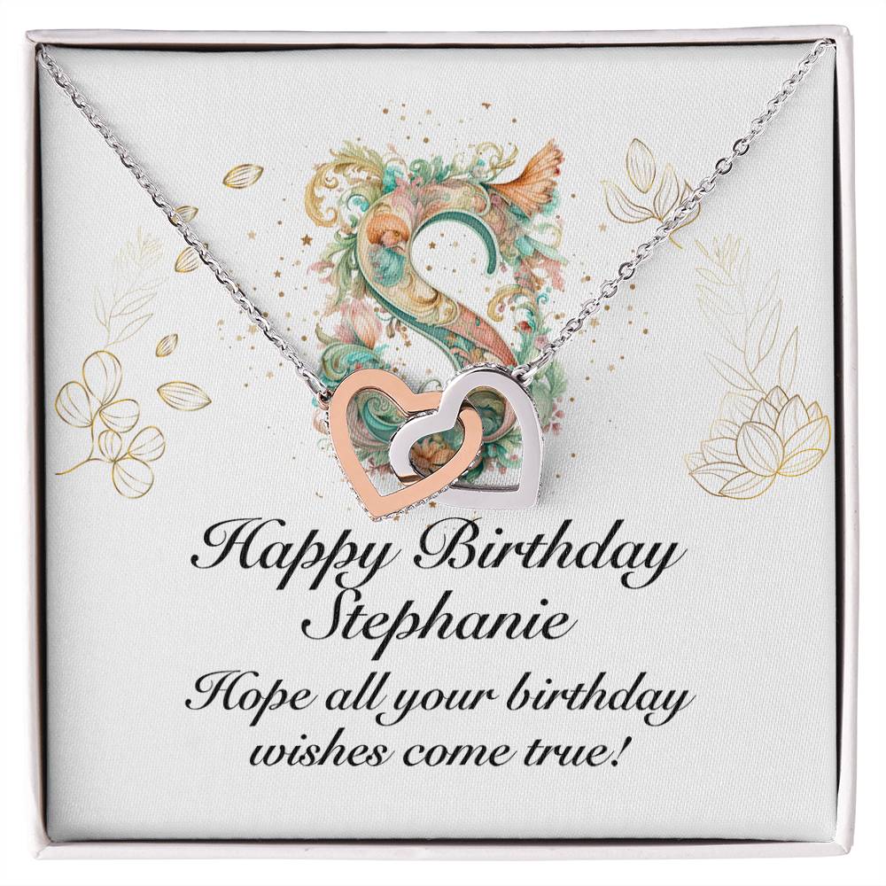 Happy Birthday Stephanie v01 - Interlocking Hearts Necklace