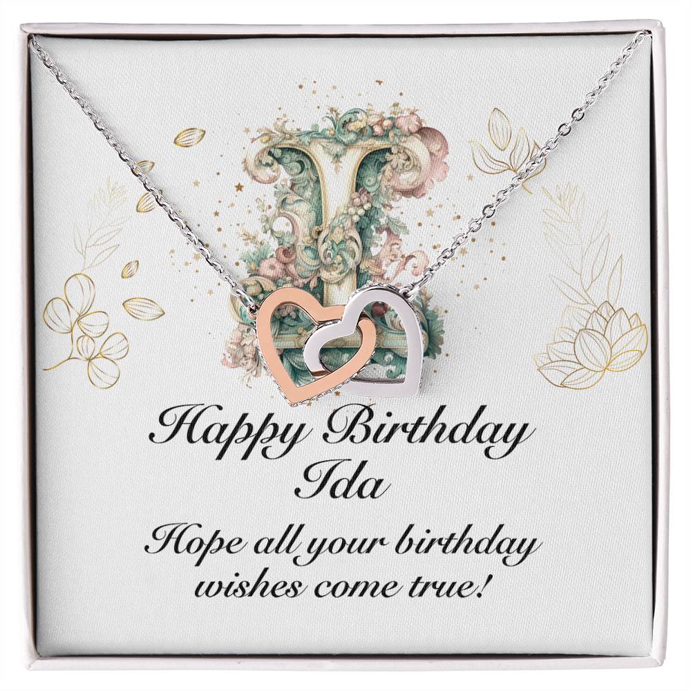Happy Birthday Ida v01 - Interlocking Hearts Necklace
