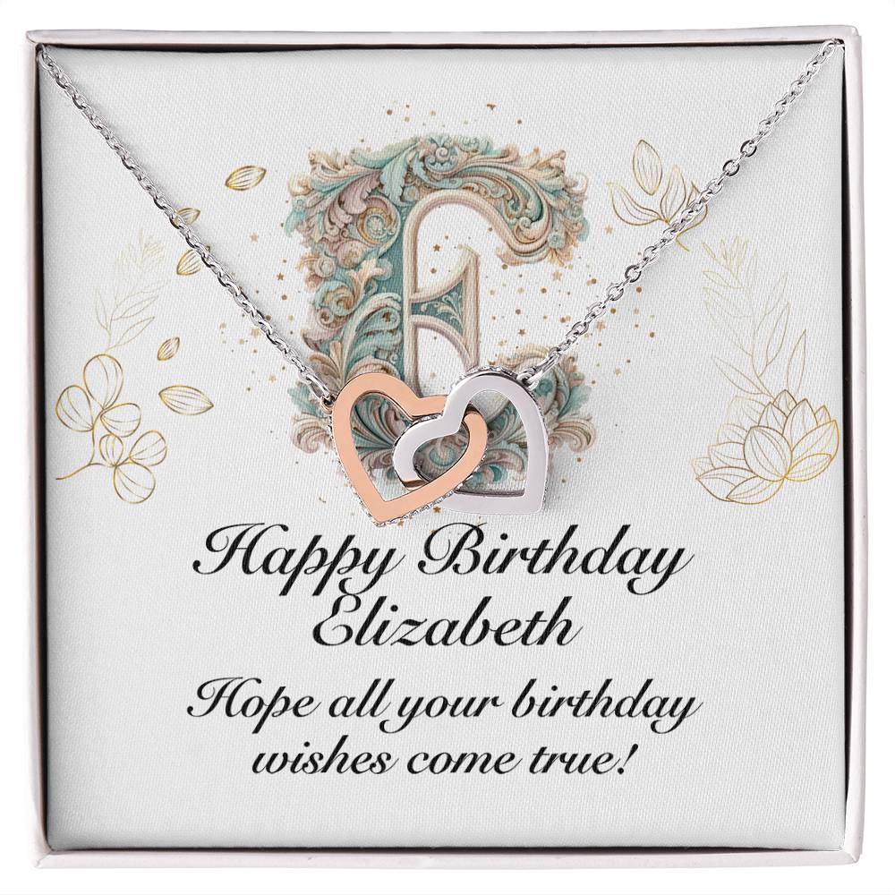 Happy Birthday Elizabeth v01 - Interlocking Hearts Necklace