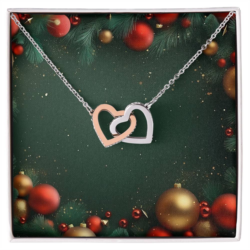 Christmas Background 115 - Interlocking Hearts Necklace