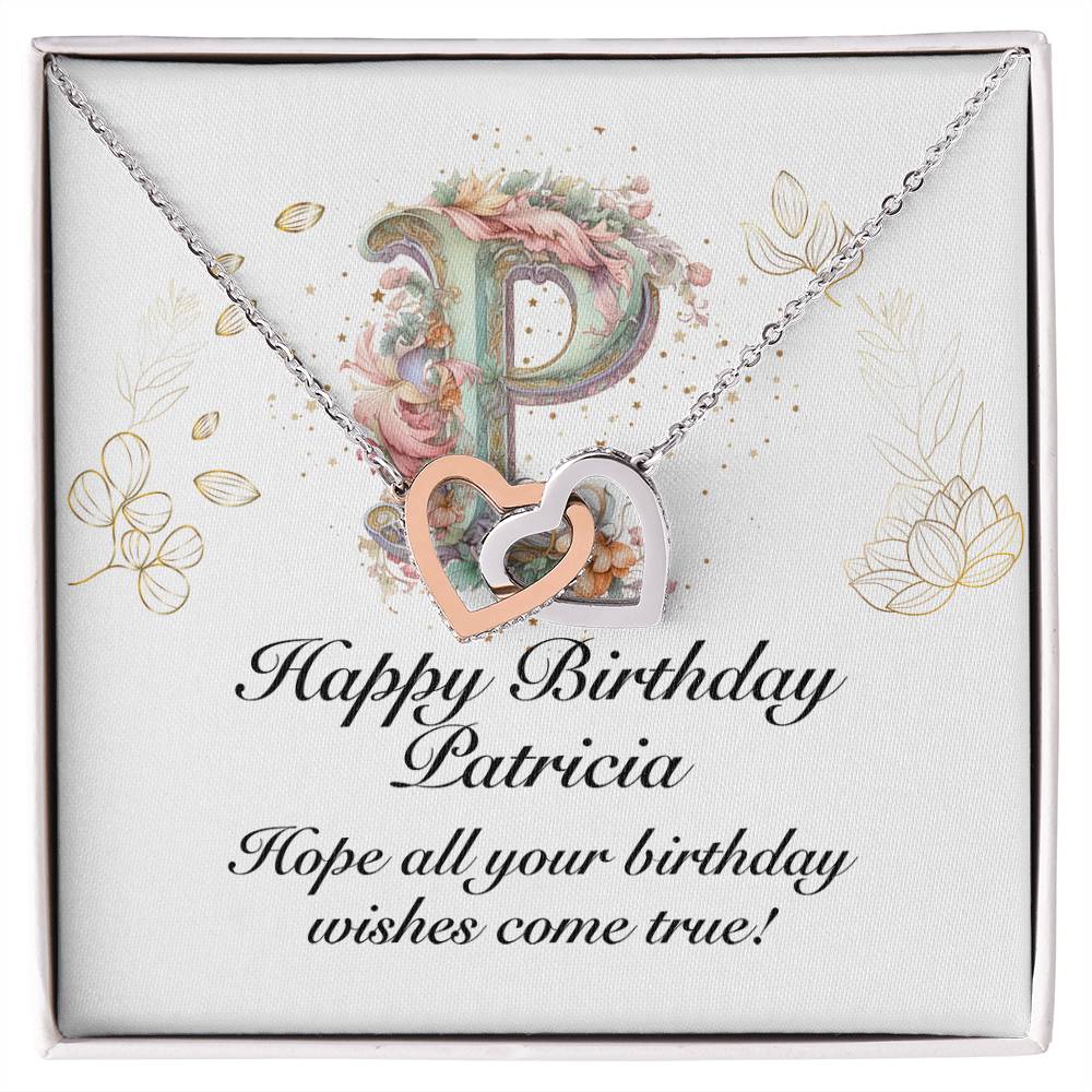 Happy Birthday Patricia v01 - Interlocking Hearts Necklace