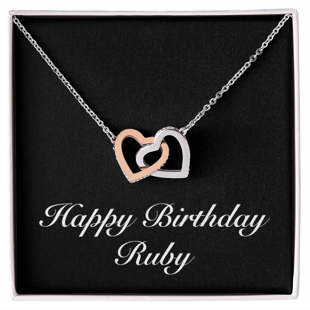 Happy Birthday Ruby v2 - Interlocking Hearts Necklace