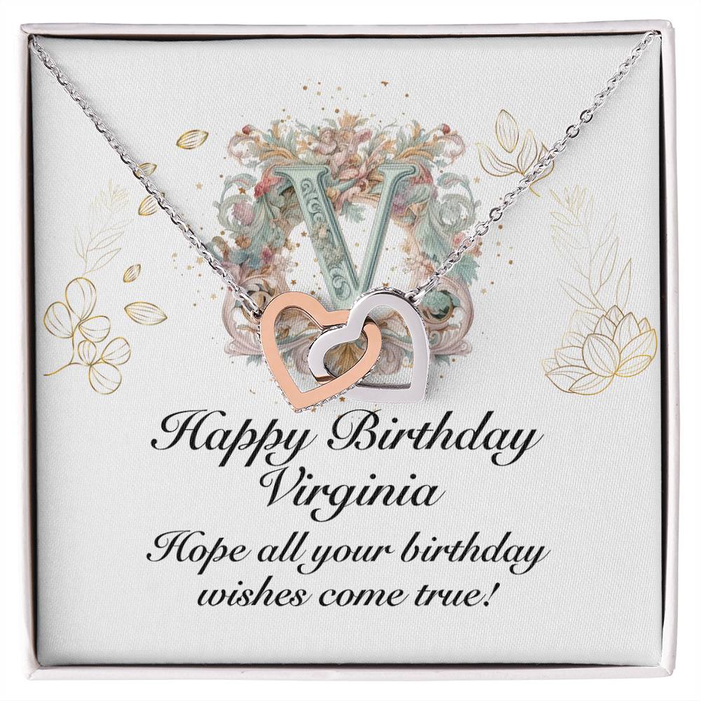 Happy Birthday Virginia v01 - Interlocking Hearts Necklace
