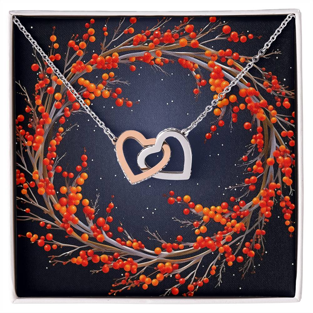 Christmas Background 121 - Interlocking Hearts Necklace