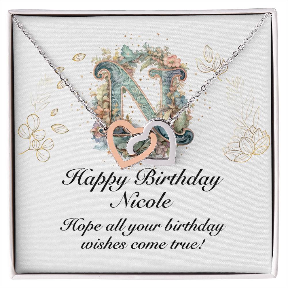 Happy Birthday Nicole v01 - Interlocking Hearts Necklace