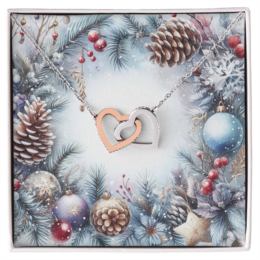 Christmas Background 080 - Interlocking Hearts Necklace