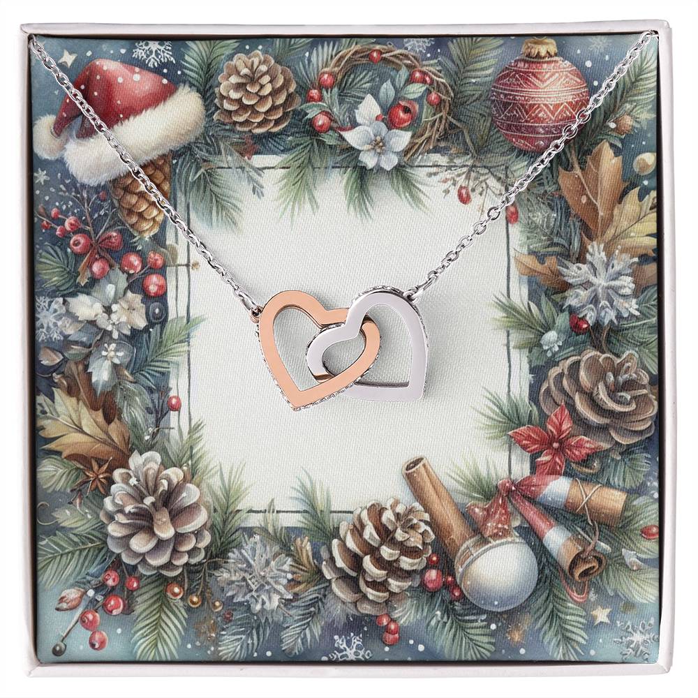 Christmas Background 076 - Interlocking Hearts Necklace
