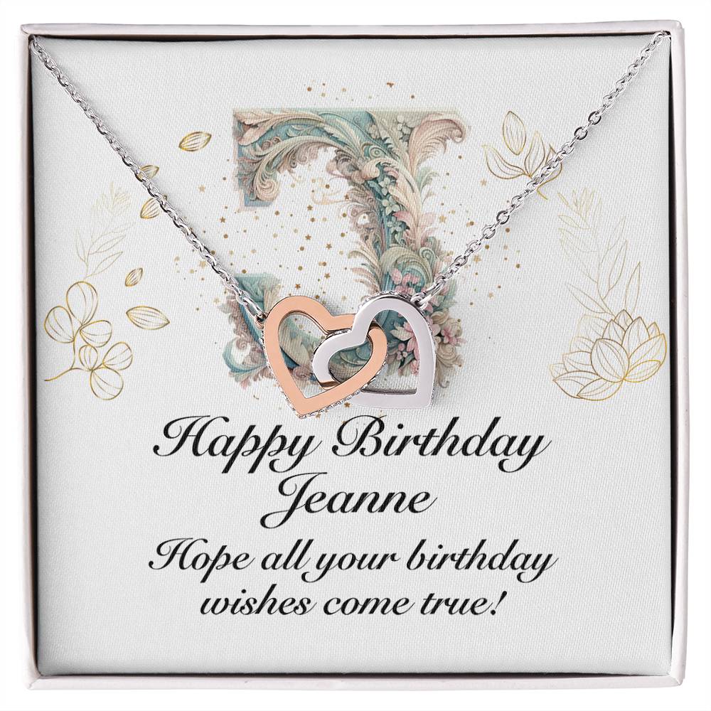 Happy Birthday Jeanne v01 - Interlocking Hearts Necklace