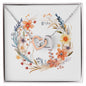 Boho Flowers Wreath Watercolor 06 - Interlocking Hearts Necklace