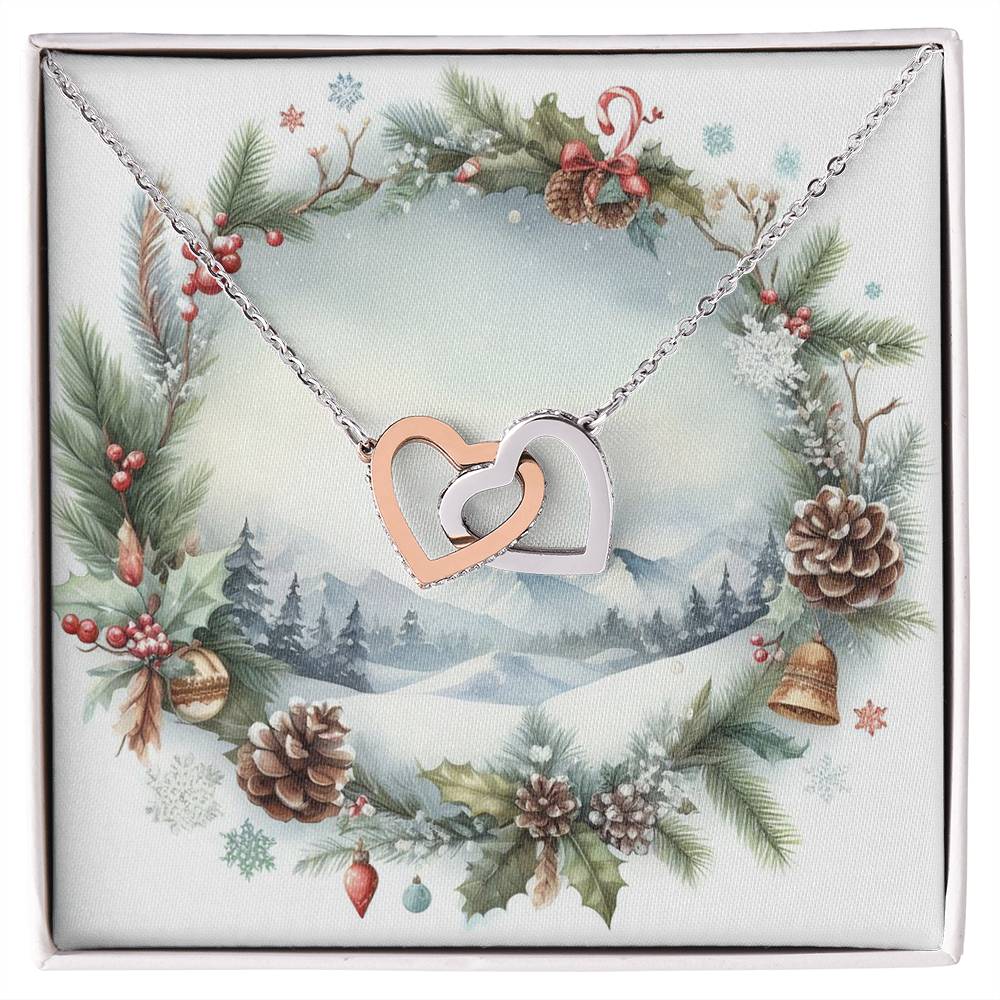 Christmas Background 083 - Interlocking Hearts Necklace