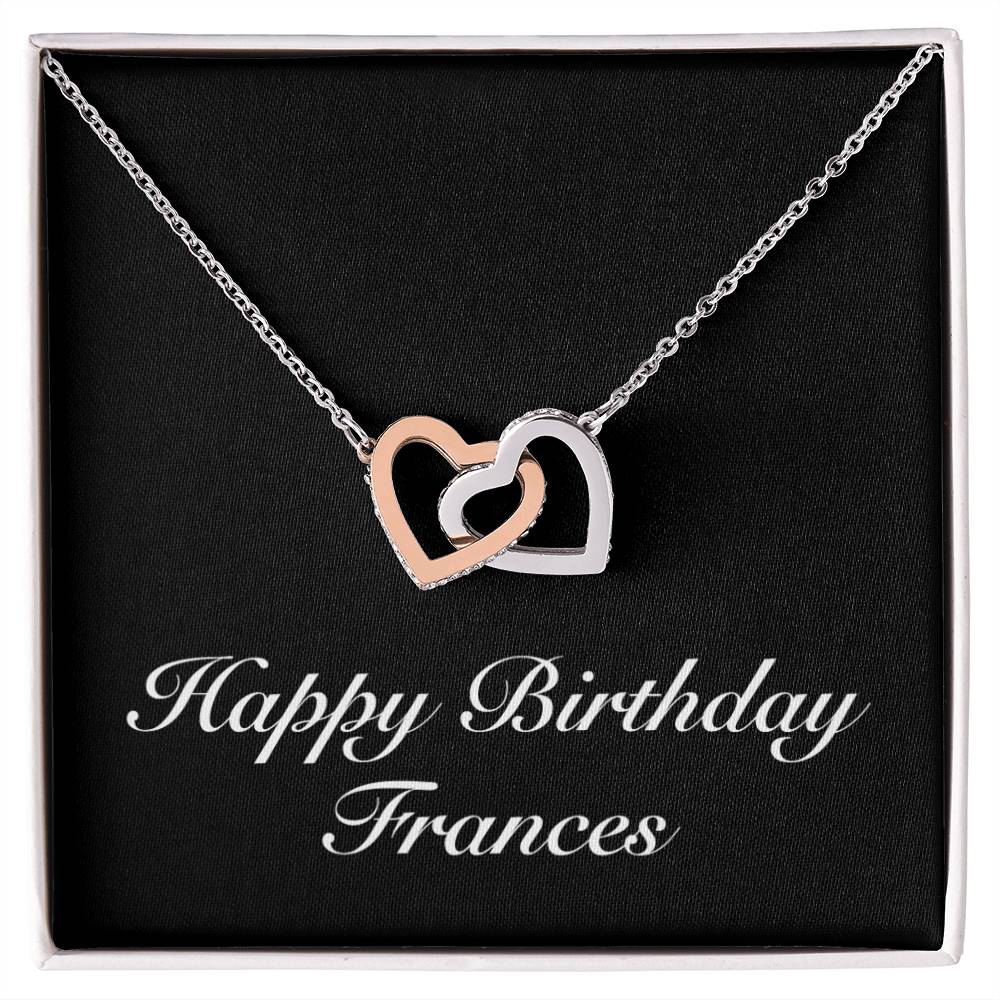Happy Birthday Frances v2 - Interlocking Hearts Necklace