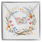Boho Flowers Wreath Watercolor 15 - Interlocking Hearts Necklace