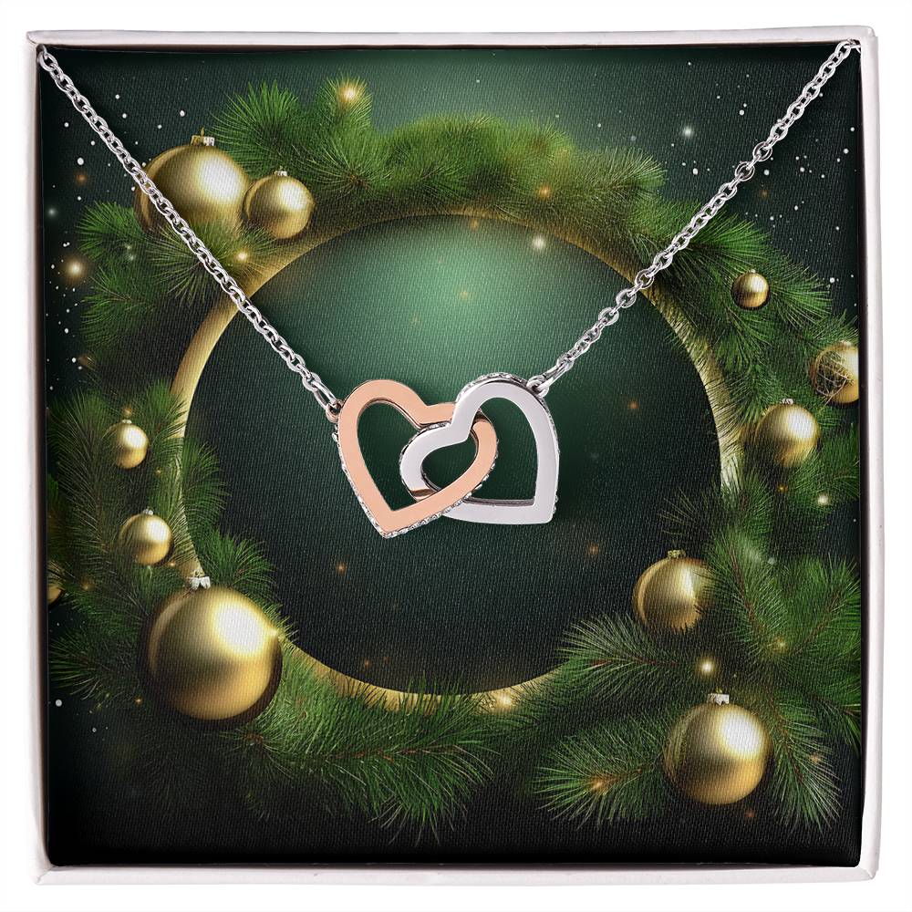 Christmas Background 101 - Interlocking Hearts Necklace