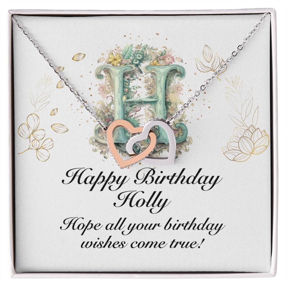 Happy Birthday Holly v01 - Interlocking Hearts Necklace