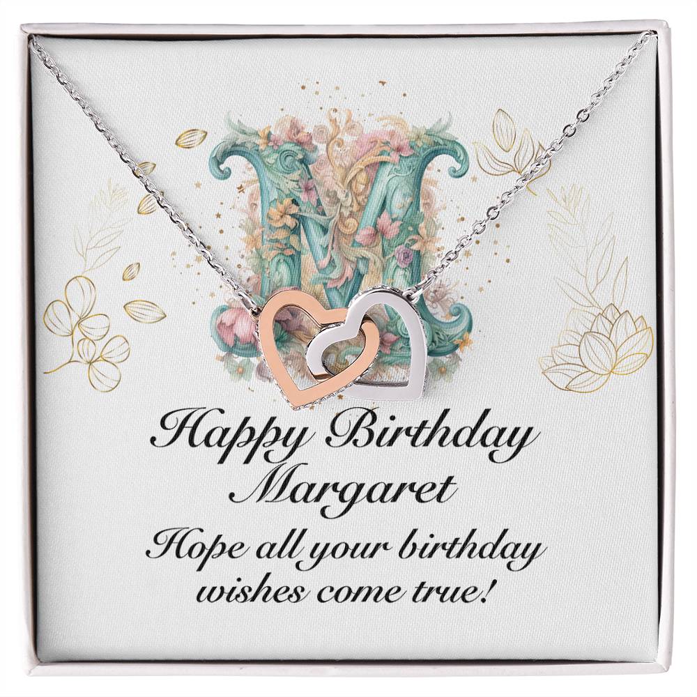 Happy Birthday Margaret v01 - Interlocking Hearts Necklace