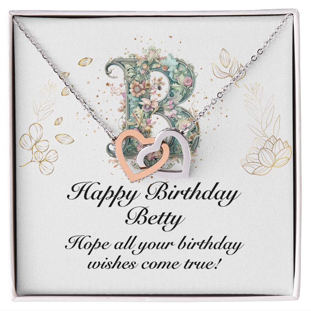 Happy Birthday Betty v01 - Interlocking Hearts Necklace