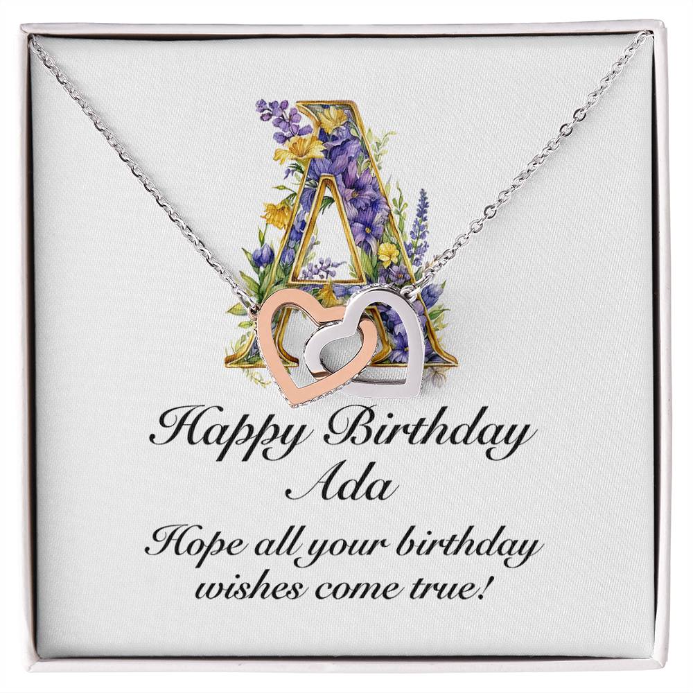 Happy Birthday Ada v02 - Interlocking Hearts Necklace