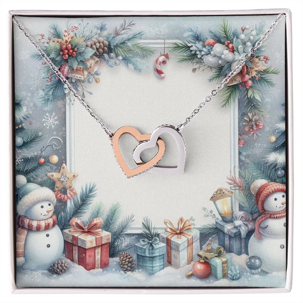 Christmas Background 093 - Interlocking Hearts Necklace
