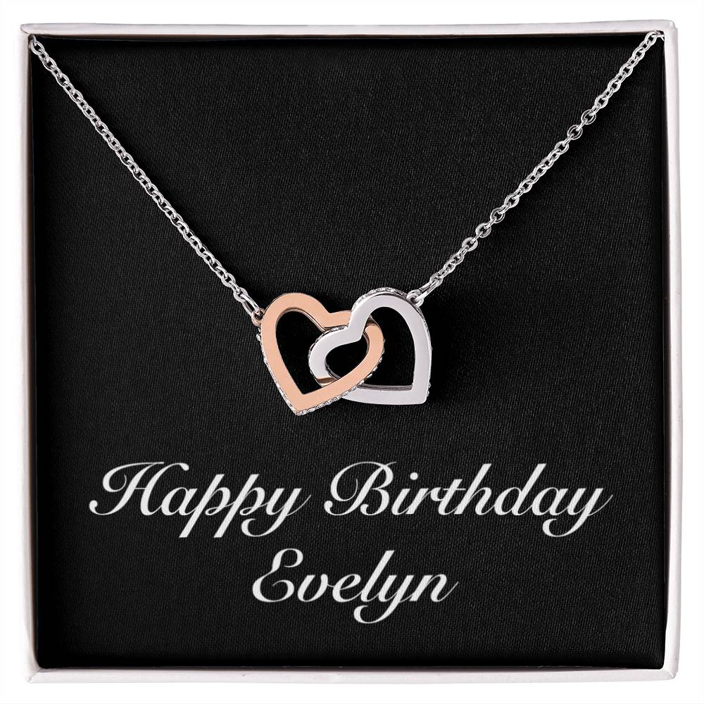 Happy Birthday Evelyn v2 - Interlocking Hearts Necklace