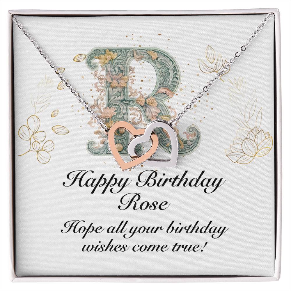 Happy Birthday Rose v01 - Interlocking Hearts Necklace