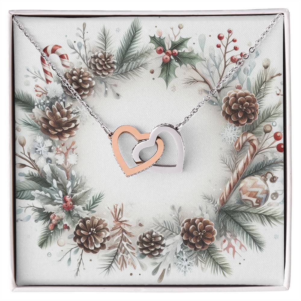 Christmas Background 091 - Interlocking Hearts Necklace