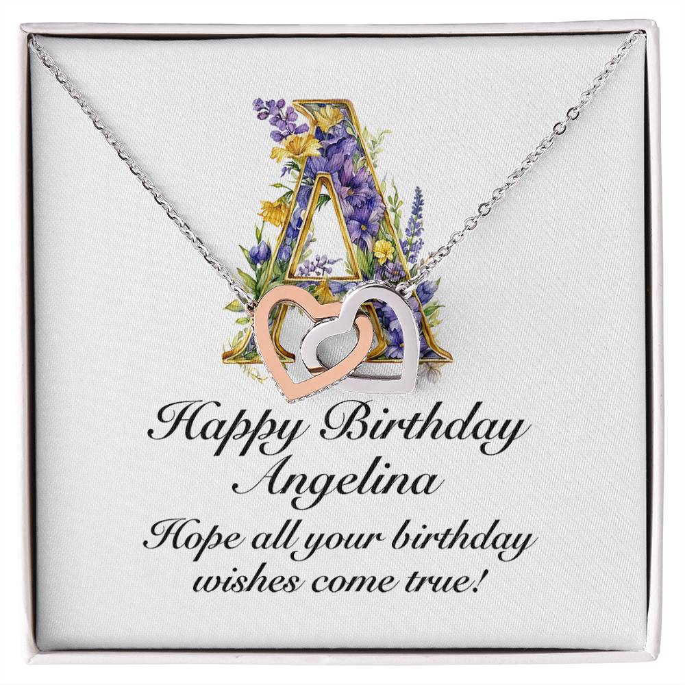 Happy Birthday Angelina v02 - Interlocking Hearts Necklace