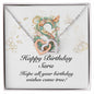 Happy Birthday Sara v01 - Interlocking Hearts Necklace