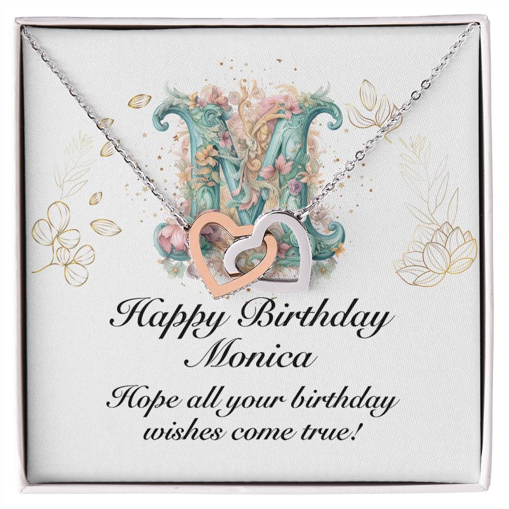 Happy Birthday Monica v01 - Interlocking Hearts Necklace