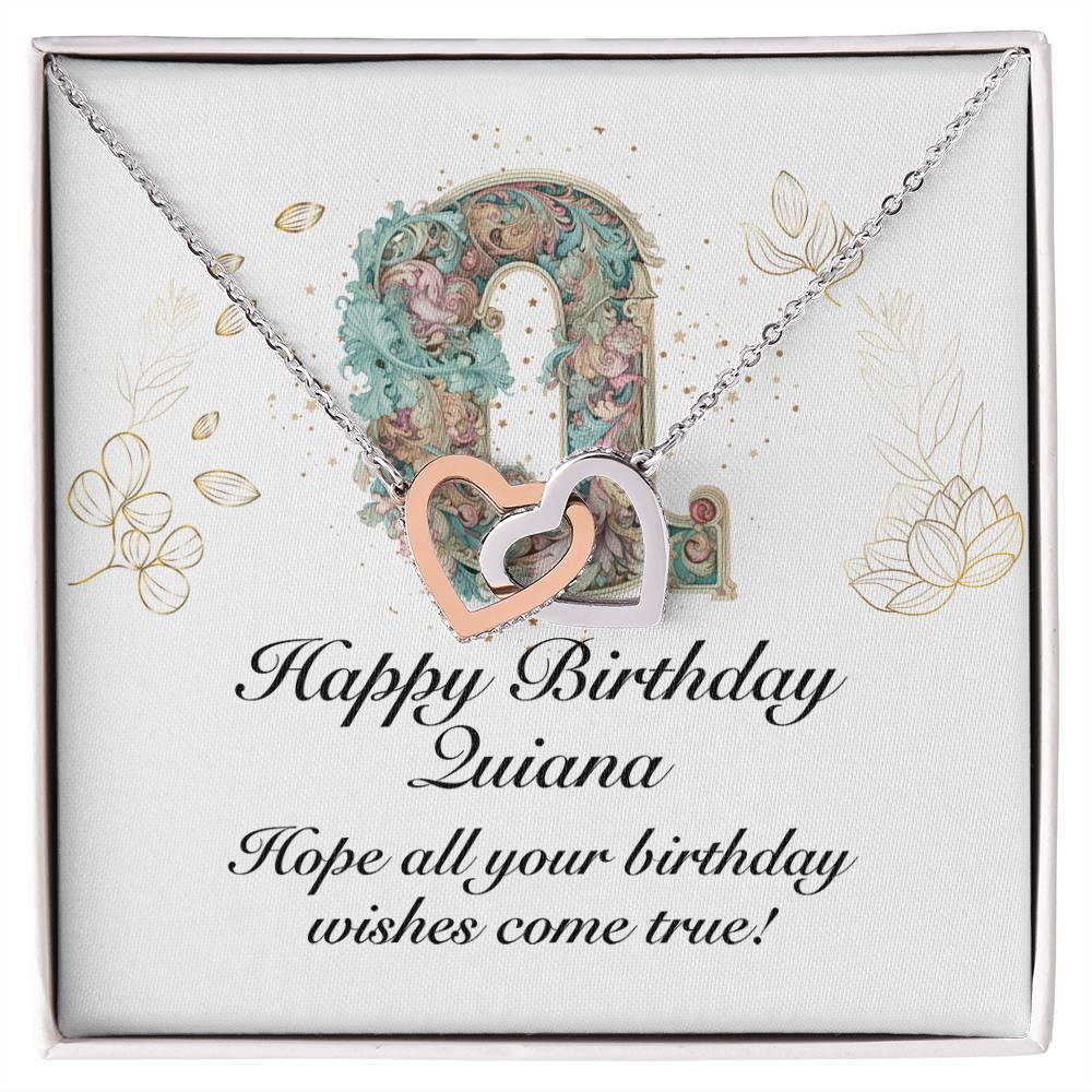 Happy Birthday Quiana v01 - Interlocking Hearts Necklace