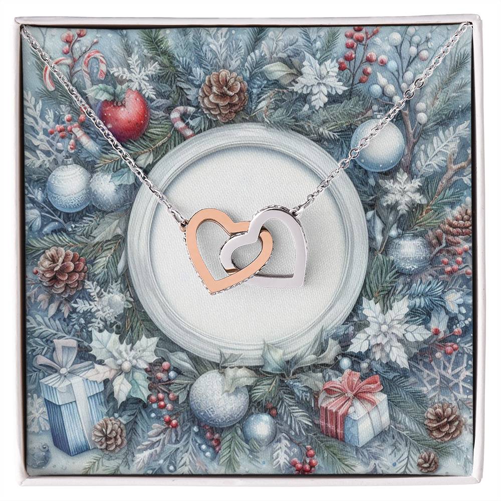 Christmas Background 088 - Interlocking Hearts Necklace