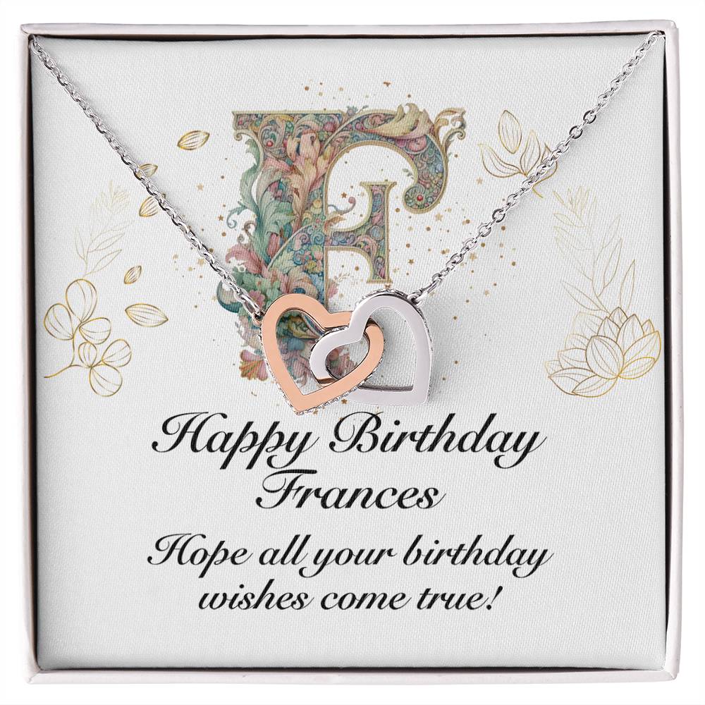 Happy Birthday Frances v01 - Interlocking Hearts Necklace