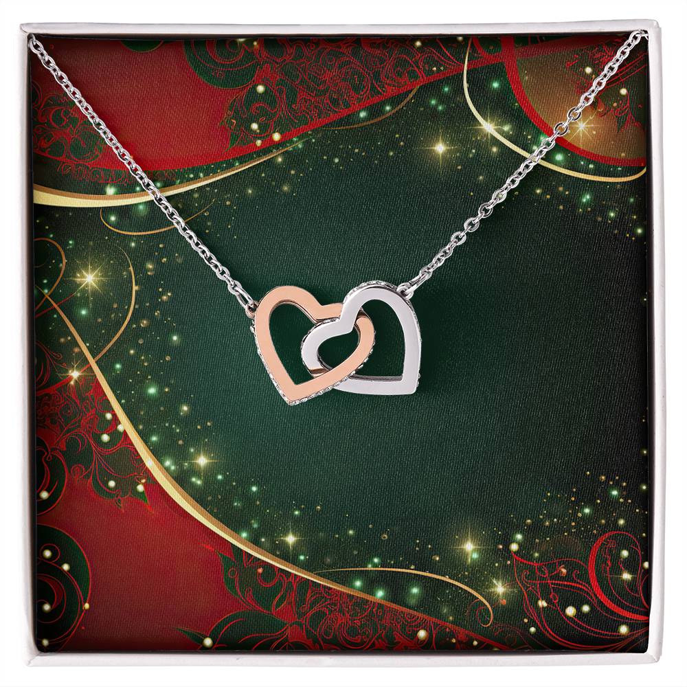 Christmas Background 071 - Interlocking Hearts Necklace