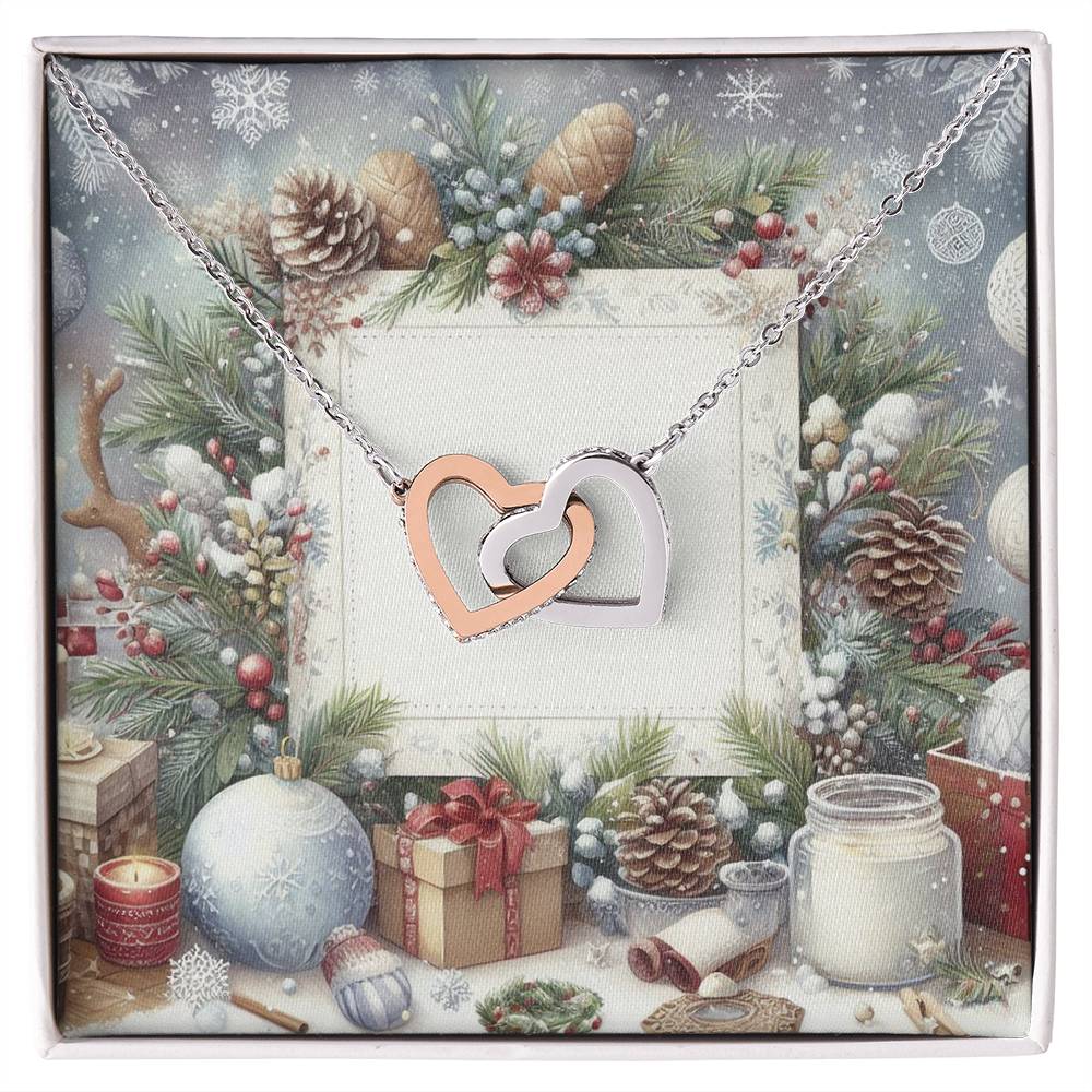 Christmas Background 079 - Interlocking Hearts Necklace