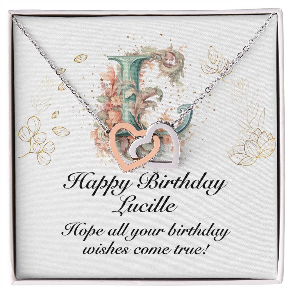 Happy Birthday Lucille v01 - Interlocking Hearts Necklace