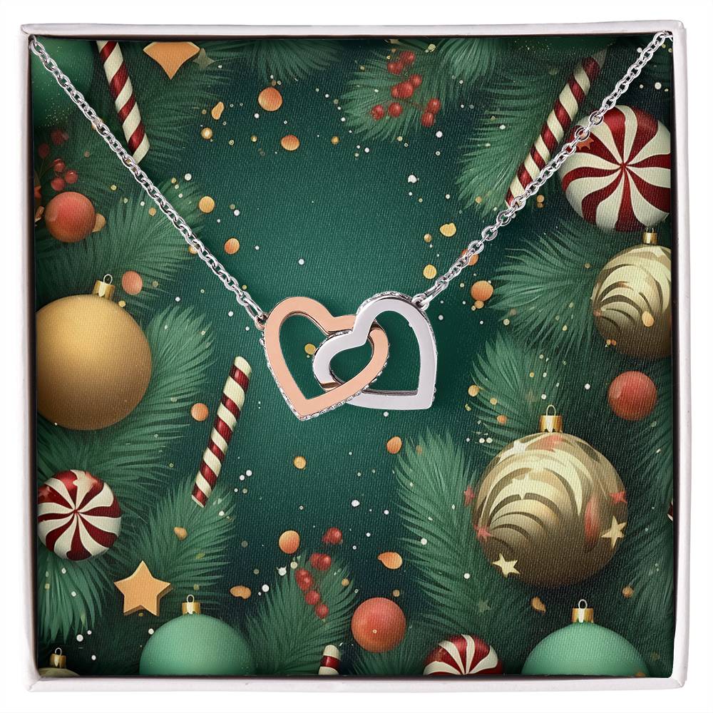Christmas Background 129 - Interlocking Hearts Necklace