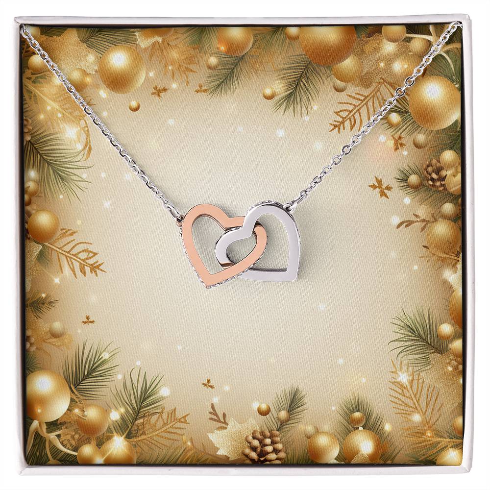 Christmas Background 051 - Interlocking Hearts Necklace