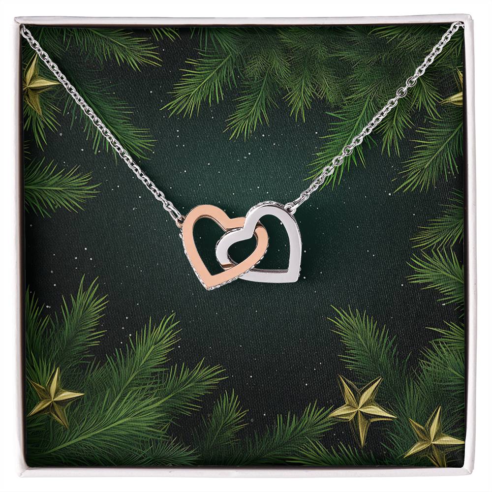 Christmas Background 113 - Interlocking Hearts Necklace
