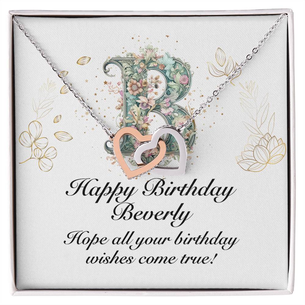 Happy Birthday Beverly v01 - Interlocking Hearts Necklace