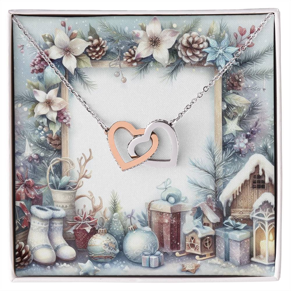 Christmas Background 074 - Interlocking Hearts Necklace