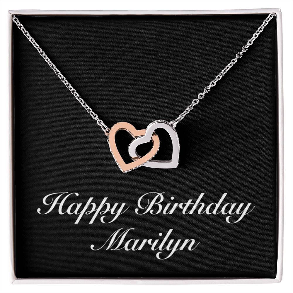 Happy Birthday Marilyn v2 - Interlocking Hearts Necklace