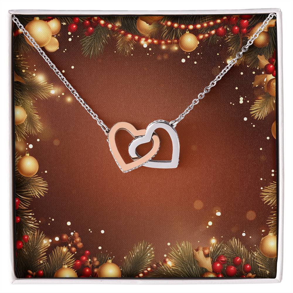 Christmas Background 020 - Interlocking Hearts Necklace