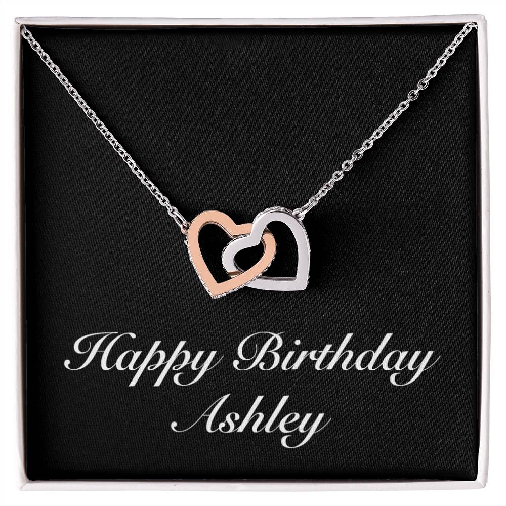 Happy Birthday Ashley v2 - Interlocking Hearts Necklace