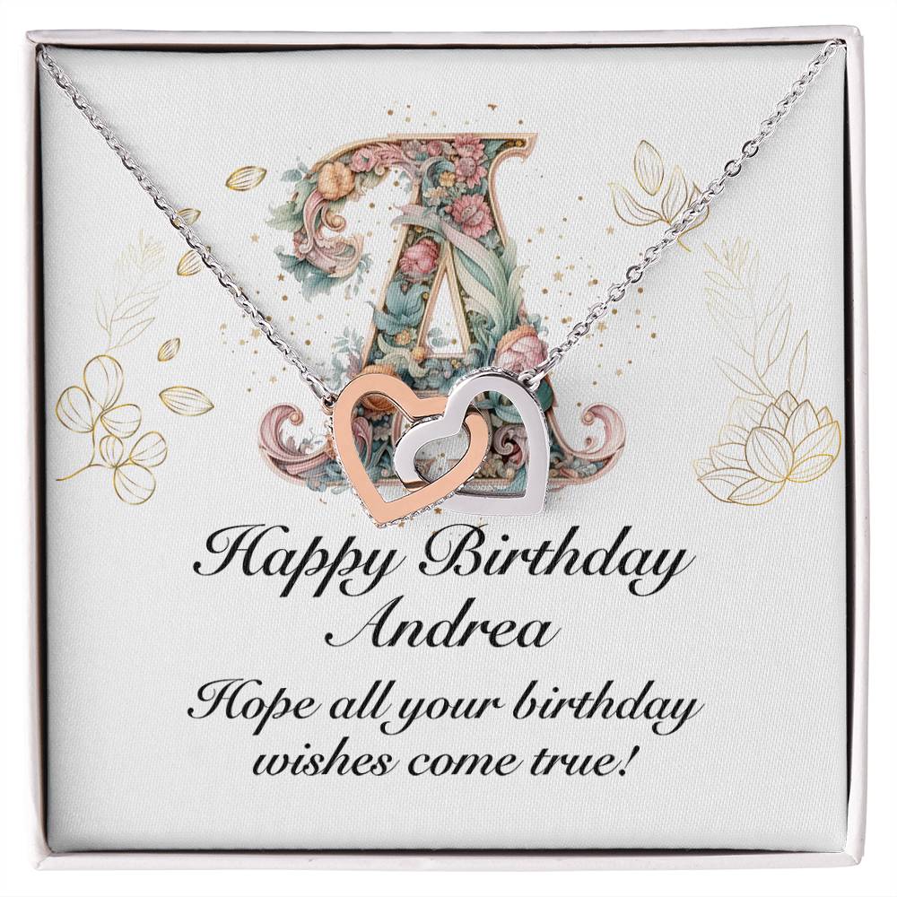 Happy Birthday Andrea v01 - Interlocking Hearts Necklace