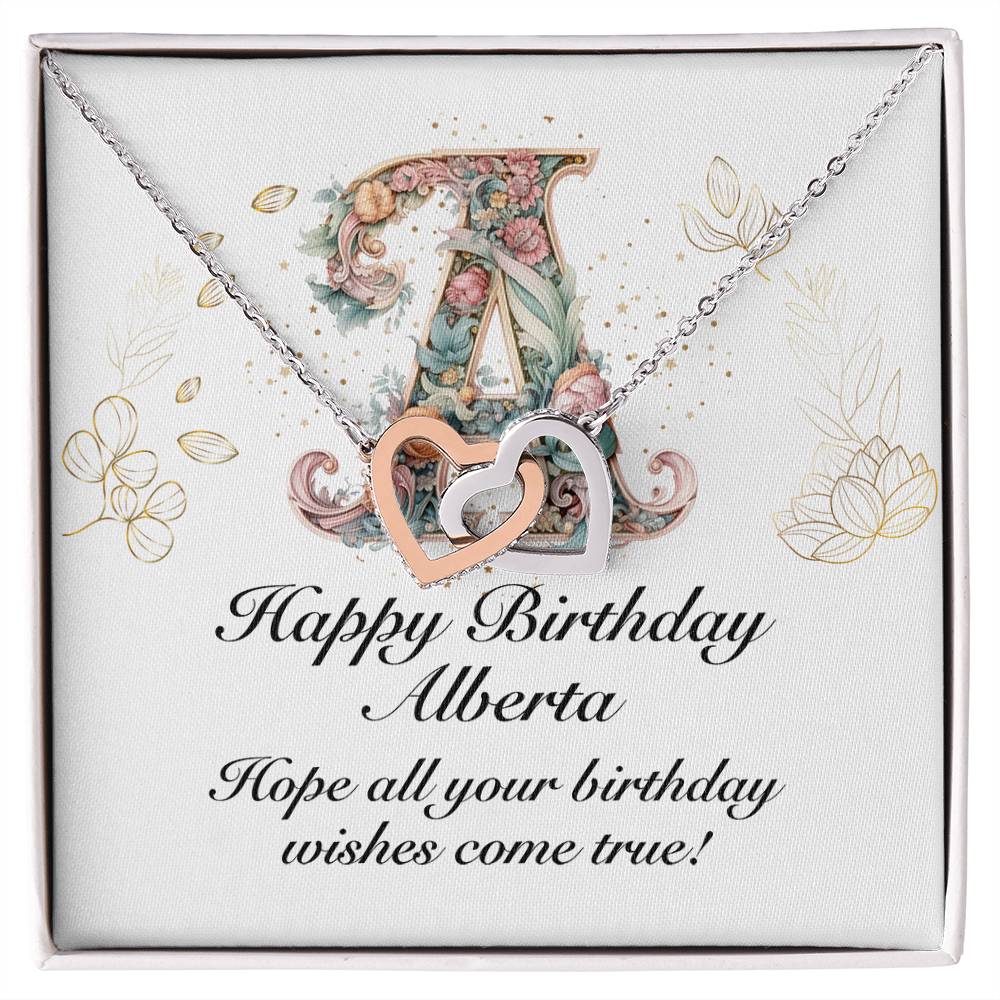 Happy Birthday Alberta v01 - Interlocking Hearts Necklace