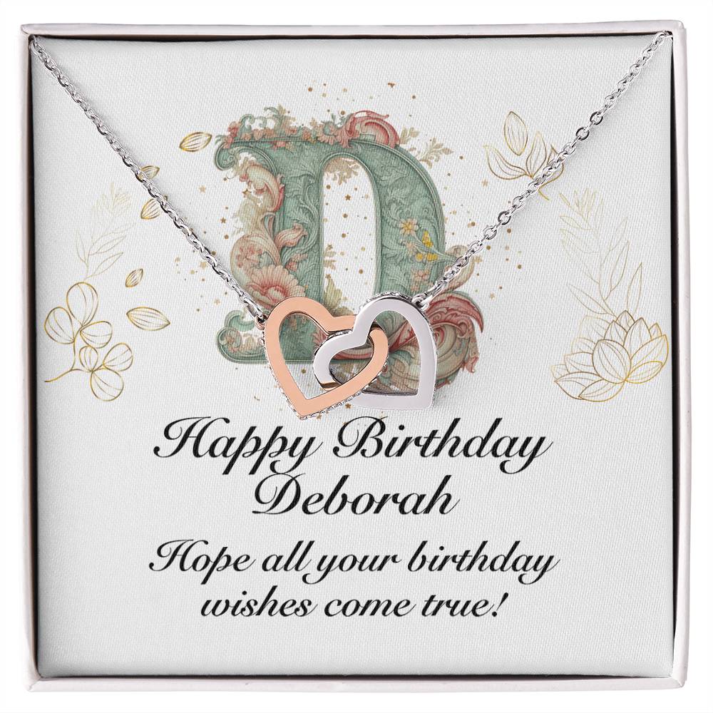 Happy Birthday Deborah v01 - Interlocking Hearts Necklace