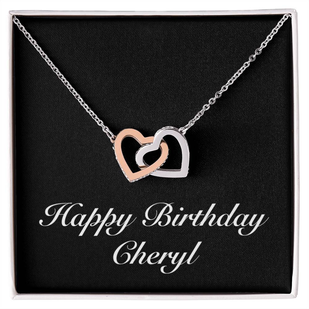 Happy Birthday Cheryl v2 - Interlocking Hearts Necklace