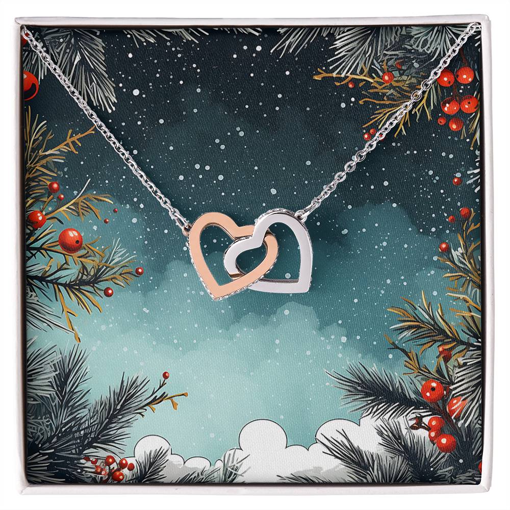 Christmas Background 124 - Interlocking Hearts Necklace