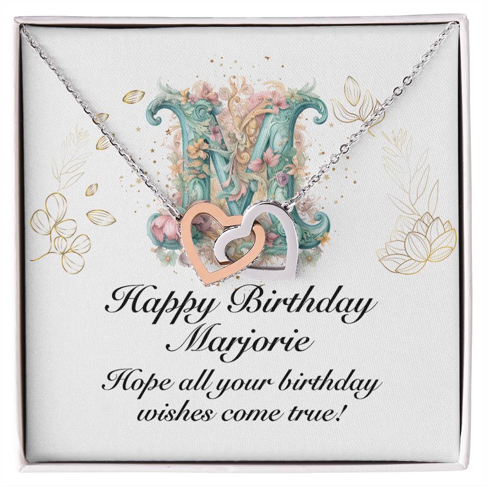 Happy Birthday Marjorie v01 - Interlocking Hearts Necklace