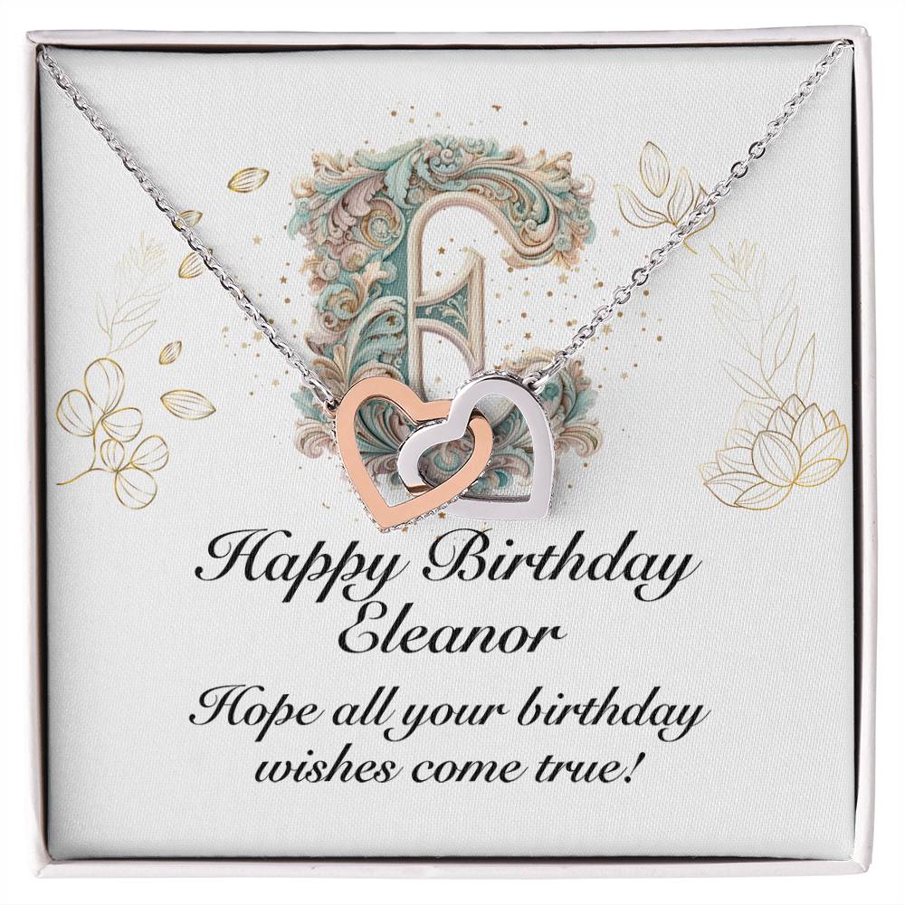 Happy Birthday Eleanor v01 - Interlocking Hearts Necklace