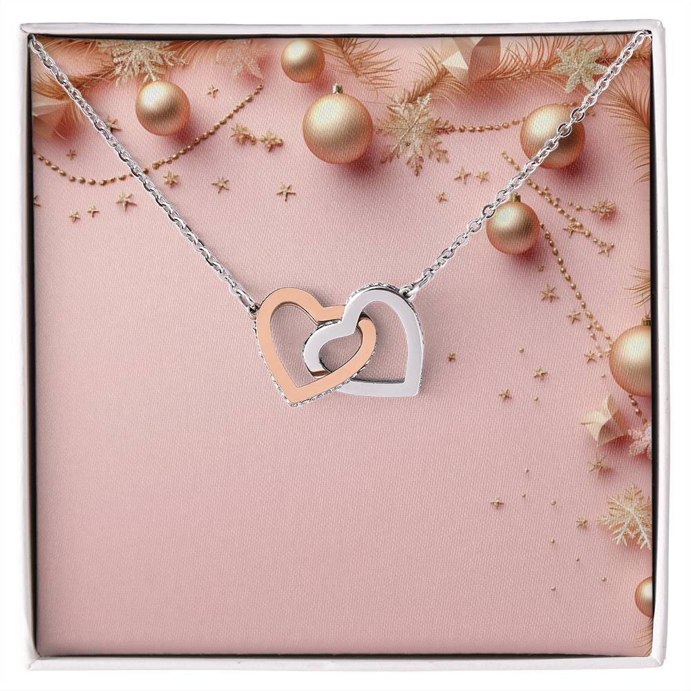 Christmas Background 040 - Interlocking Hearts Necklace